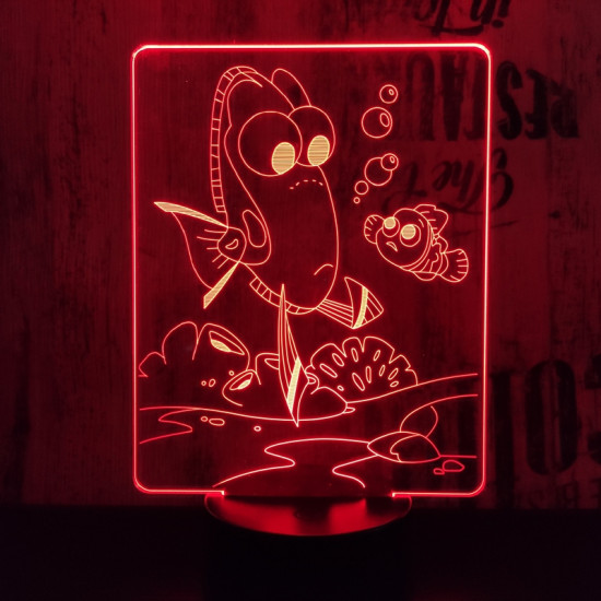 Halacska 7 színű 3D led lámpa