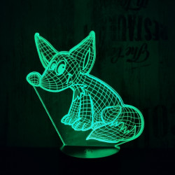 Róka 2  7 színű 3D led lámpa