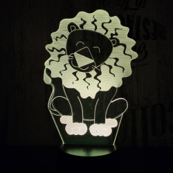 Oroszlán2  7 színű  3D led lámpa