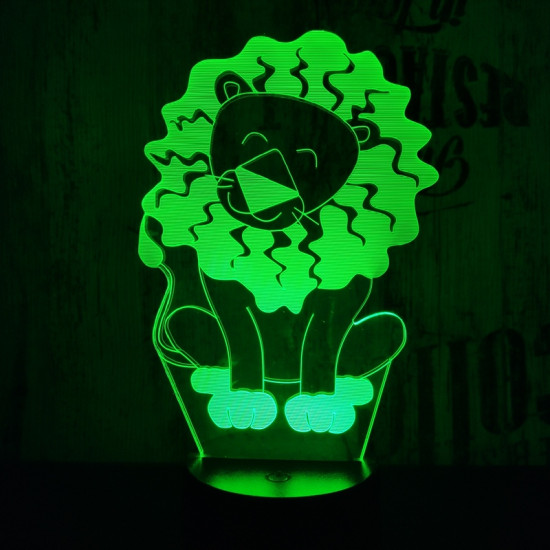 Oroszlán2  7 színű  3D led lámpa