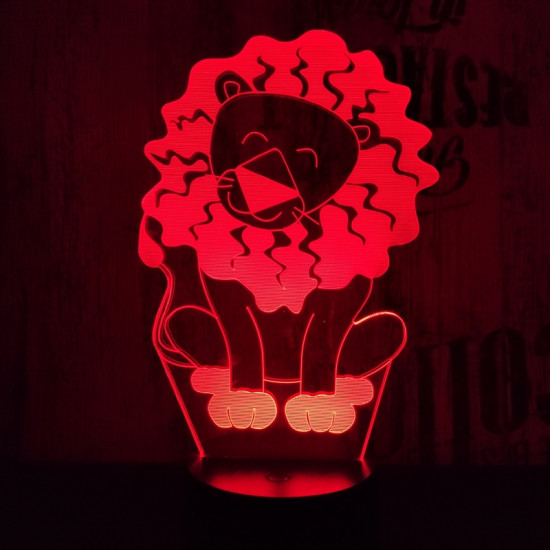 Oroszlán2  7 színű  3D led lámpa