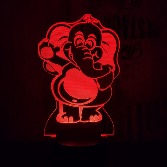 Integetős elefánt 7 színű 3D led lámpa