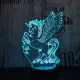 Nagy pegazus 2  7 színű 3D led lámpa