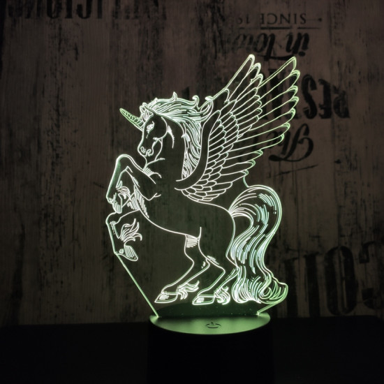Nagy pegazus 2  7 színű 3D led lámpa