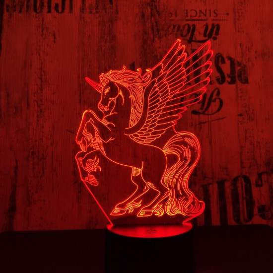 Nagy pegazus 2  7 színű 3D led lámpa