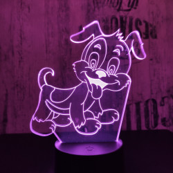 Kölyök Kutya 7 színű  3D led lámpa