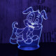 Kölyök Kutya 7 színű  3D led lámpa