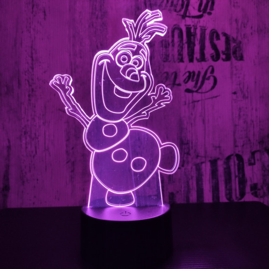 Hóember 7 színű 3D led lámpa