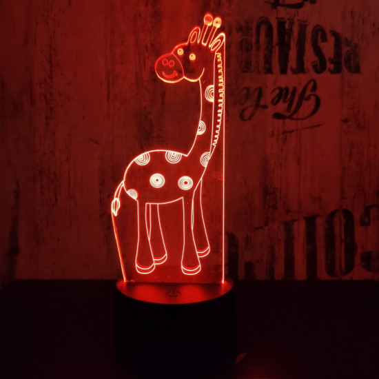 Zsiráf Bébi 7 színű 3D led lámpa