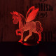 Kicsi pegazus 7 színű 3D led lámpa
