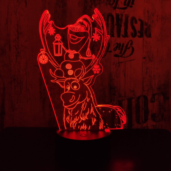 Hóember és Szarvas 7 színű 3D led lámpa