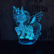 Kicsi Pegazus 2  7 színű  3D led lámpa
