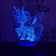 Kicsi Pegazus 2  7 színű  3D led lámpa