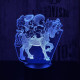 Lovagló gyerekek 7 színű  3D led lámpa