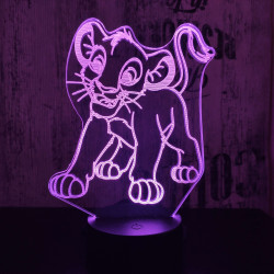 Oroszlán kölyök 7 színű 3D led lámpa