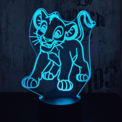 Oroszlán kölyök 7 színű 3D led lámpa