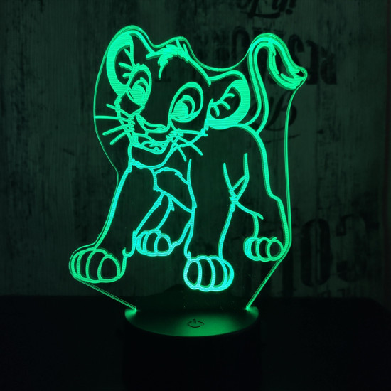 Oroszlán kölyök 7 színű 3D led lámpa