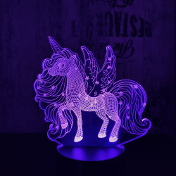 Csillagos pegazus 7 színű 3D led lámpa