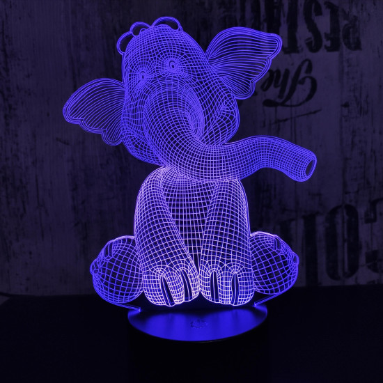 Elefánt bébi 7 színű 3D led lámpa