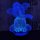 Elefánt bébi 7 színű 3D led lámpa