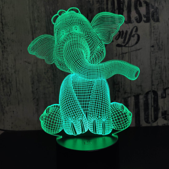 Elefánt bébi 7 színű 3D led lámpa