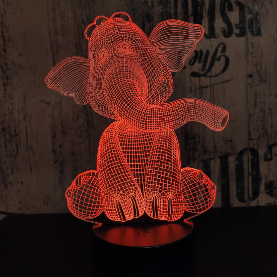 Elefánt bébi 7 színű 3D led lámpa