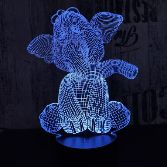Elefánt bébi 7 színű 3D led lámpa