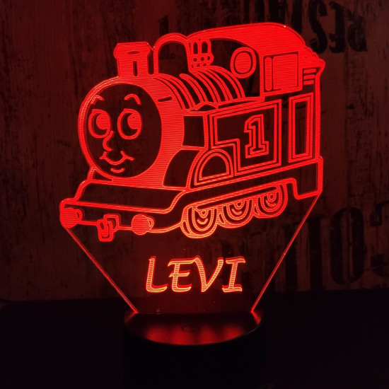 Mozdony  7 színű 3D led lámpa