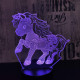 Kicsi unikornis 7 színű 3D led lámpa