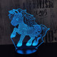 Kicsi unikornis 7 színű 3D led lámpa