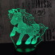 Kicsi unikornis 7 színű 3D led lámpa