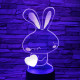 Nyuszi szív 7 színű 3D led lámpa