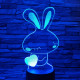Nyuszi szív 7 színű 3D led lámpa