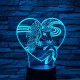 Unikornis Szívben 7 színű 3D led lámpa
