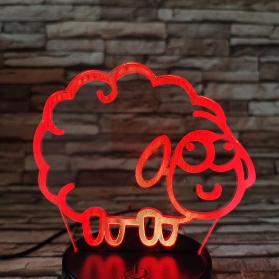 Bárány  7 színű 3D led lámpa