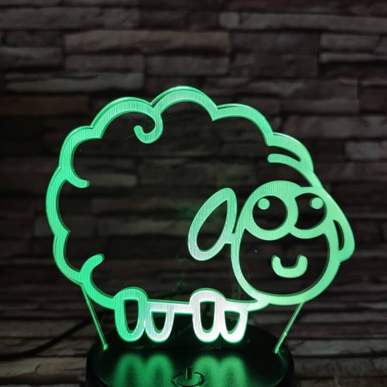 Bárány  7 színű 3D led lámpa