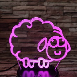Bárány  7 színű 3D led lámpa