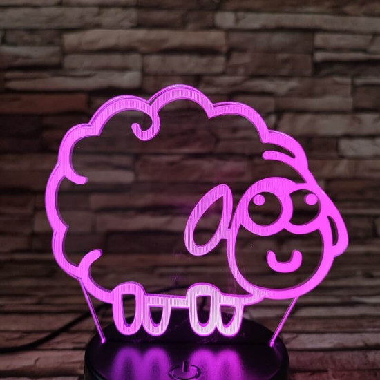 Bárány  7 színű 3D led lámpa