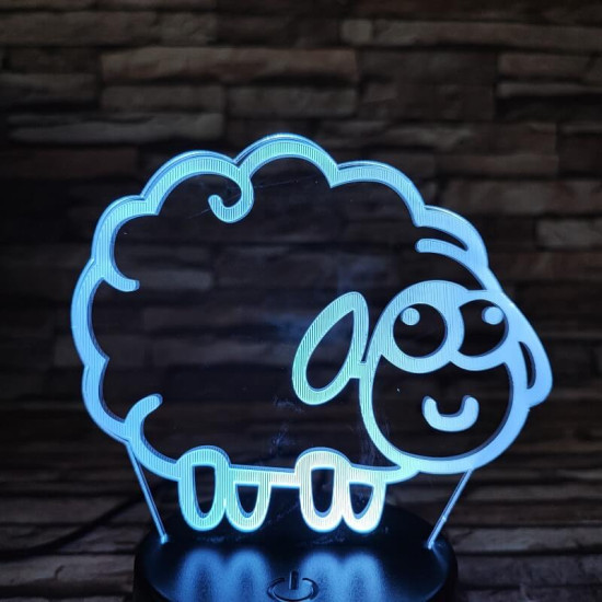 Bárány  7 színű 3D led lámpa