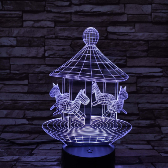 Körhinta 7 színű 3D led lámpa