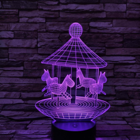 Körhinta 7 színű 3D led lámpa