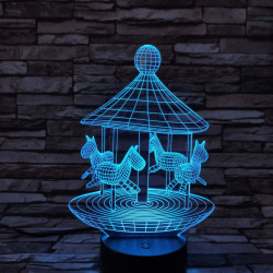 Körhinta 7 színű 3D led lámpa