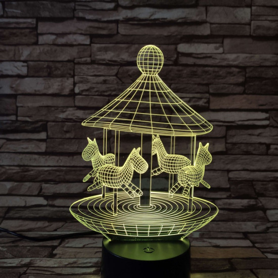 Körhinta 7 színű 3D led lámpa