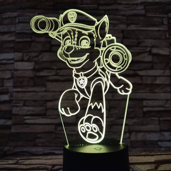 Mancs őrjárat Chase 7 színű 3D led lámpa