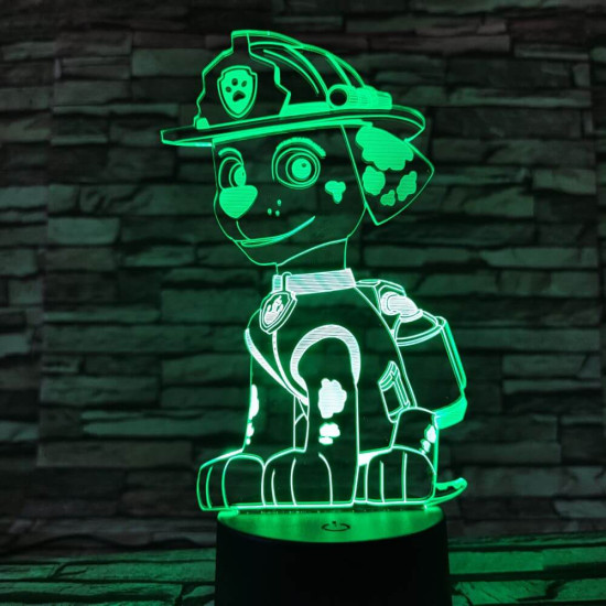 Mancs őrjárat Marshall 7 színű 3D led lámpa