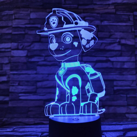 Mancs őrjárat Marshall 7 színű 3D led lámpa