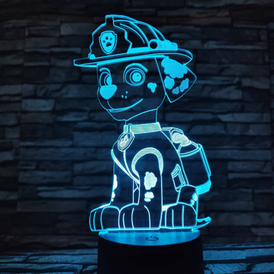 Mancs őrjárat Marshall 7 színű 3D led lámpa