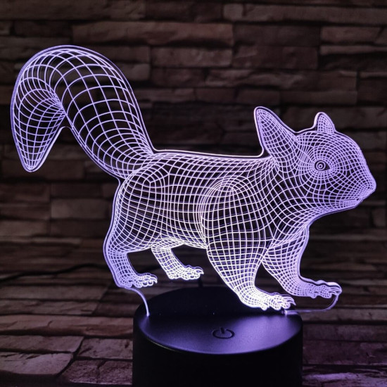 Mókus 7 színű 3D led lámpa