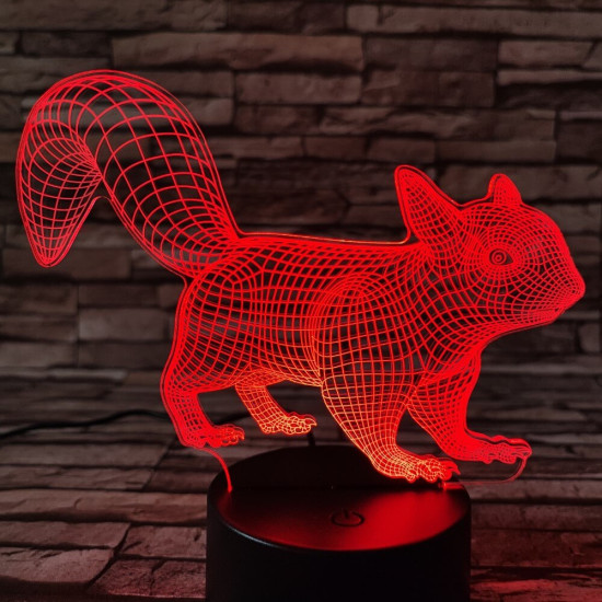 Mókus 7 színű 3D led lámpa