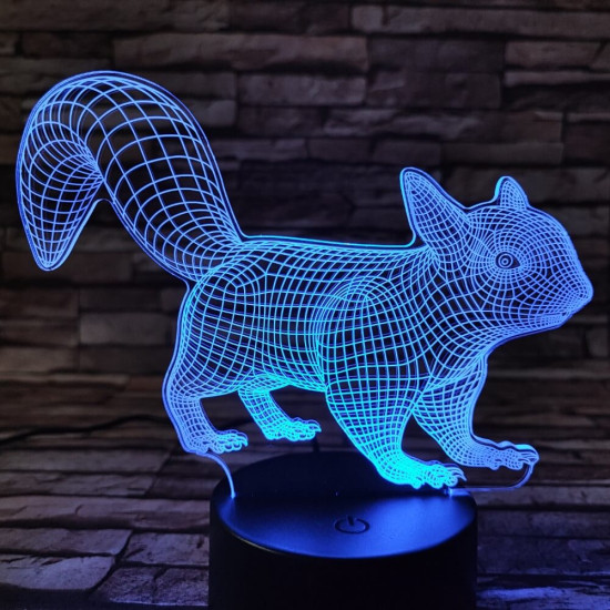 Mókus 7 színű 3D led lámpa
